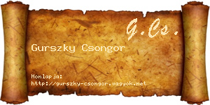 Gurszky Csongor névjegykártya